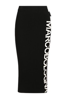 Черная трикотажная юбка с молнией сзади MARCO BOLOGNA