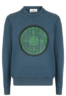 Хлопковый свитшот с графическим логотипом STONE ISLAND