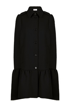 Черное пальто-кейп VALENTINO RED
