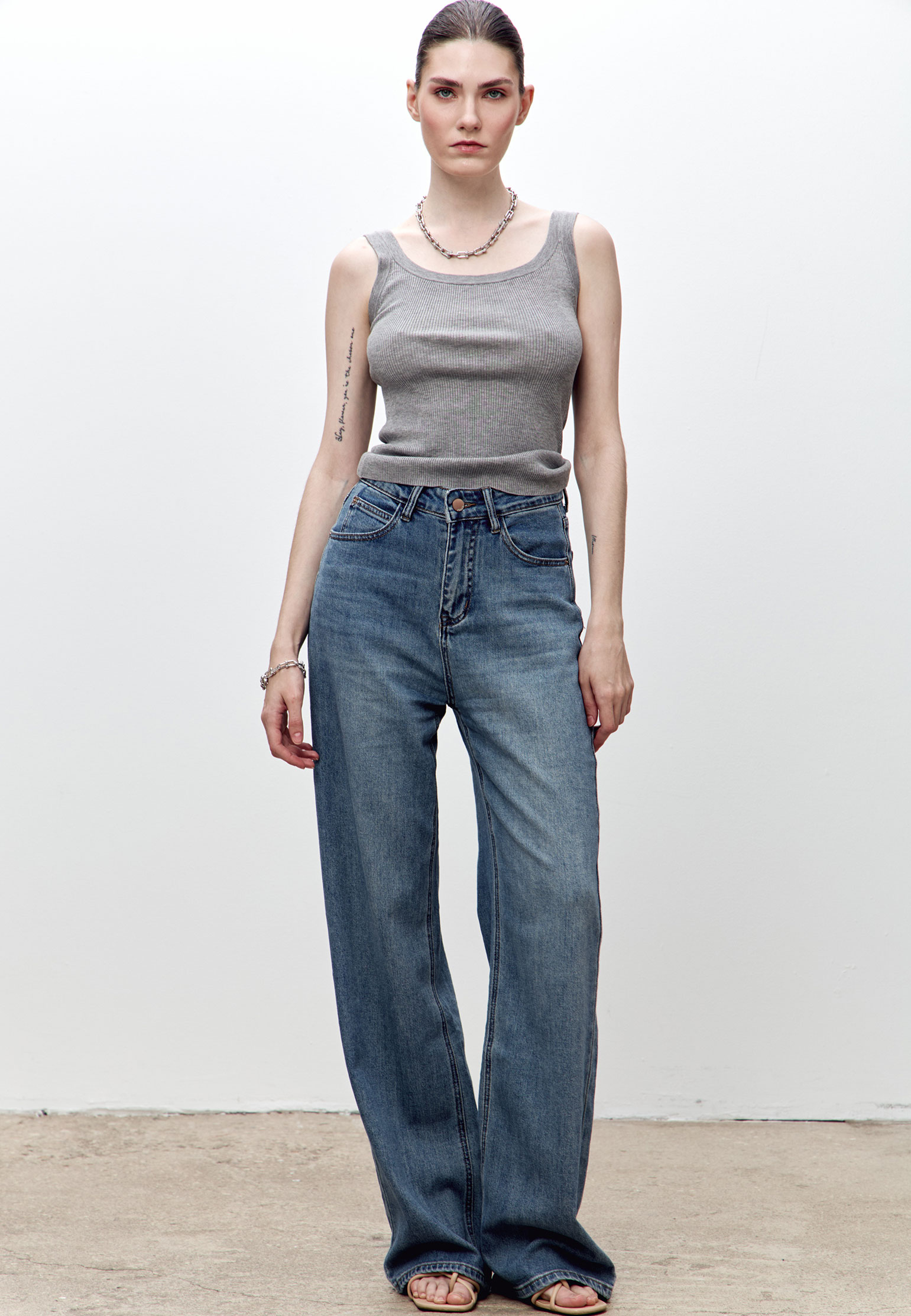 

Майка из фактуроного трикотажа AZUR, Серый, Серый