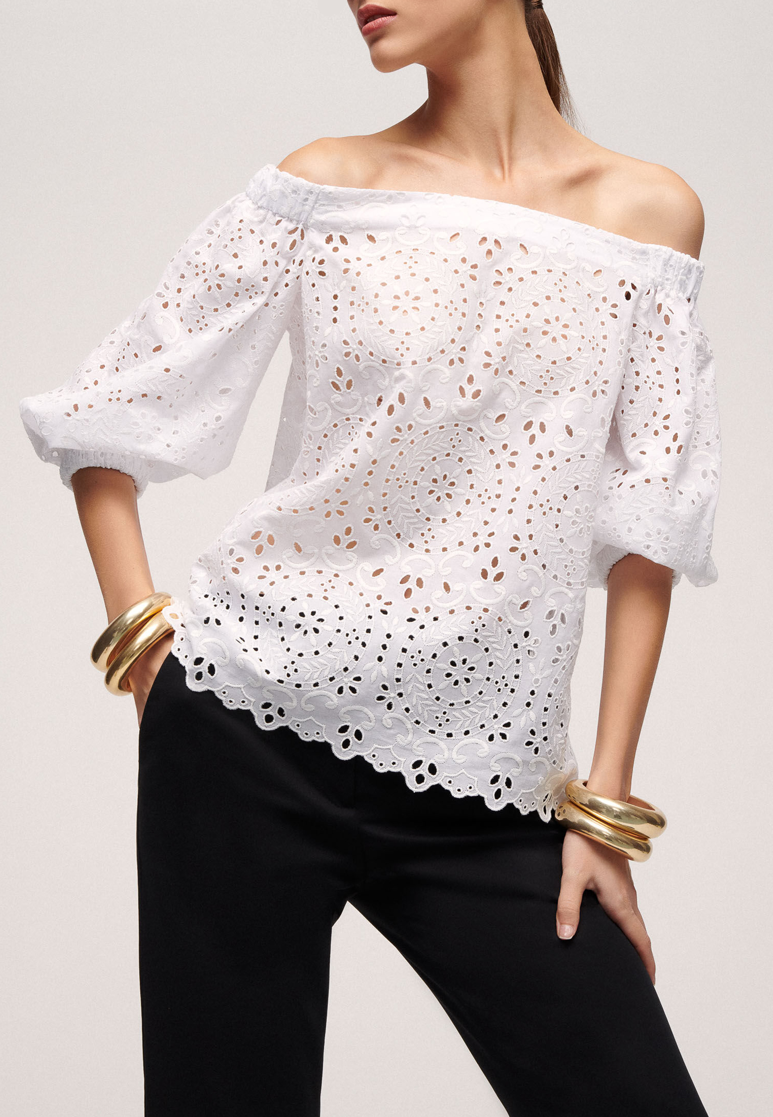 Блуза LUISA SPAGNOLI Белый, размер L 151394 - фото 1