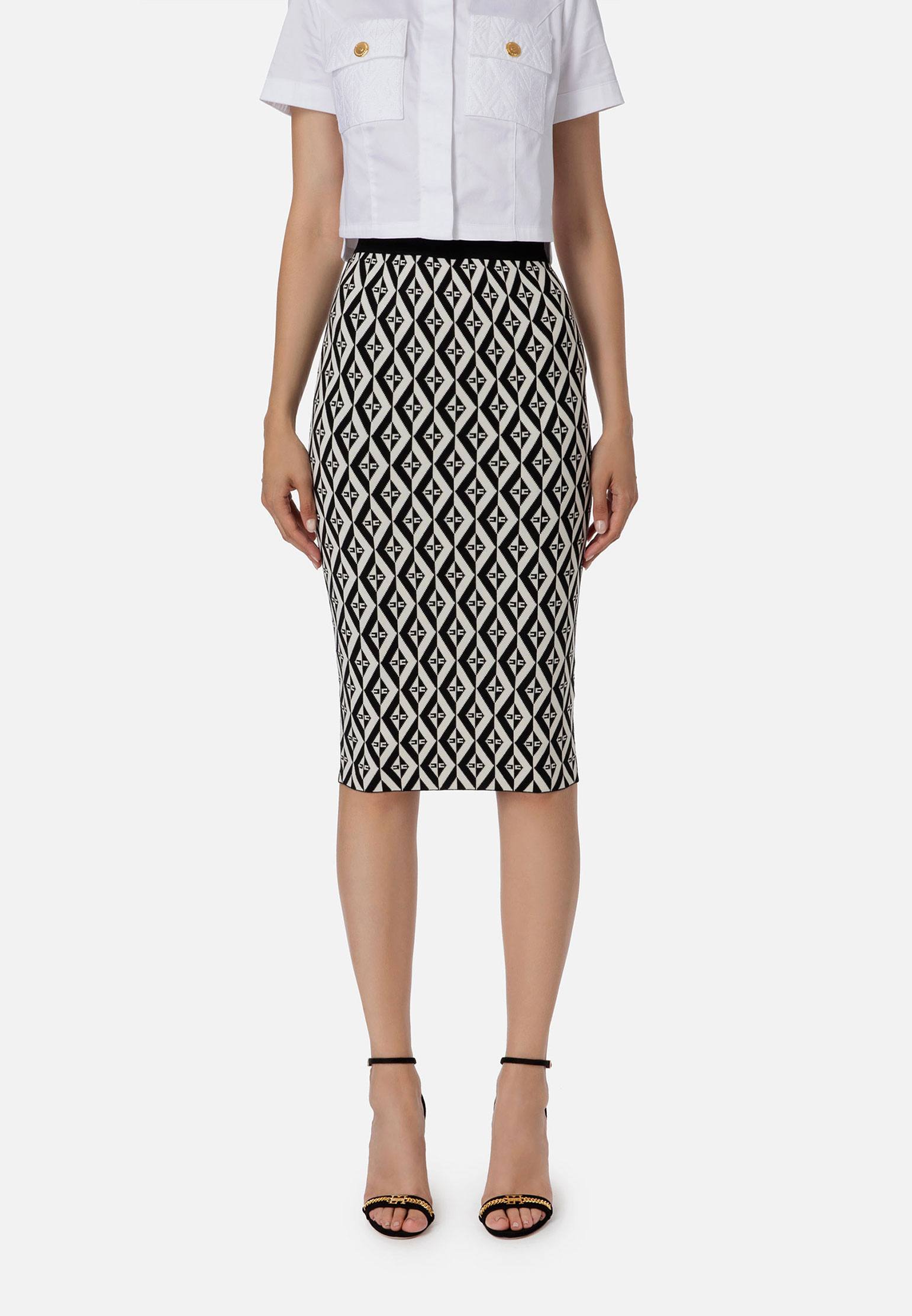 

Юбка ELISABETTA FRANCHI, Черный, Черный