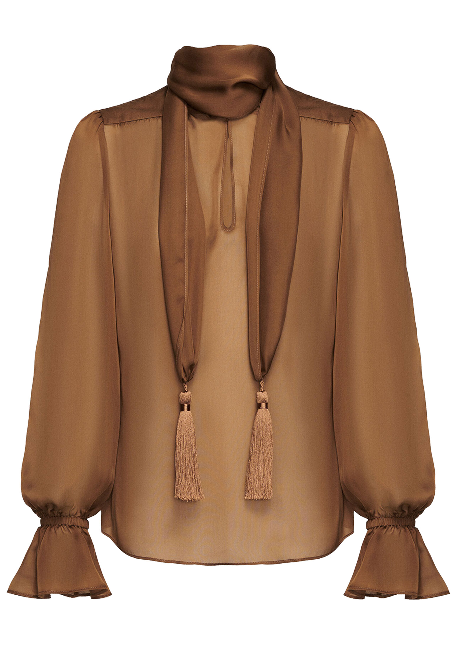 Блуза LUISA SPAGNOLI Коричневый, размер L 175420 - фото 1