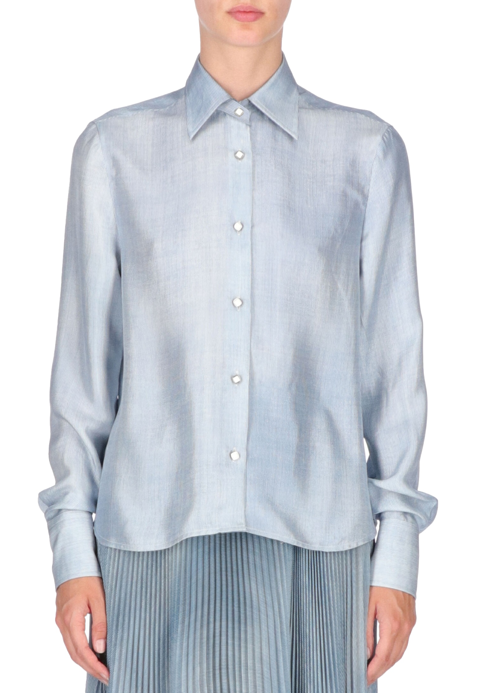 Рубашка ERMANNO SCERVINO Голубой, размер 46 140126 - фото 1