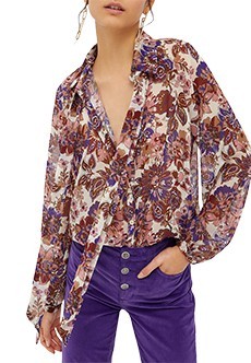 Блуза с цветочным коричневым принтом LIU JO