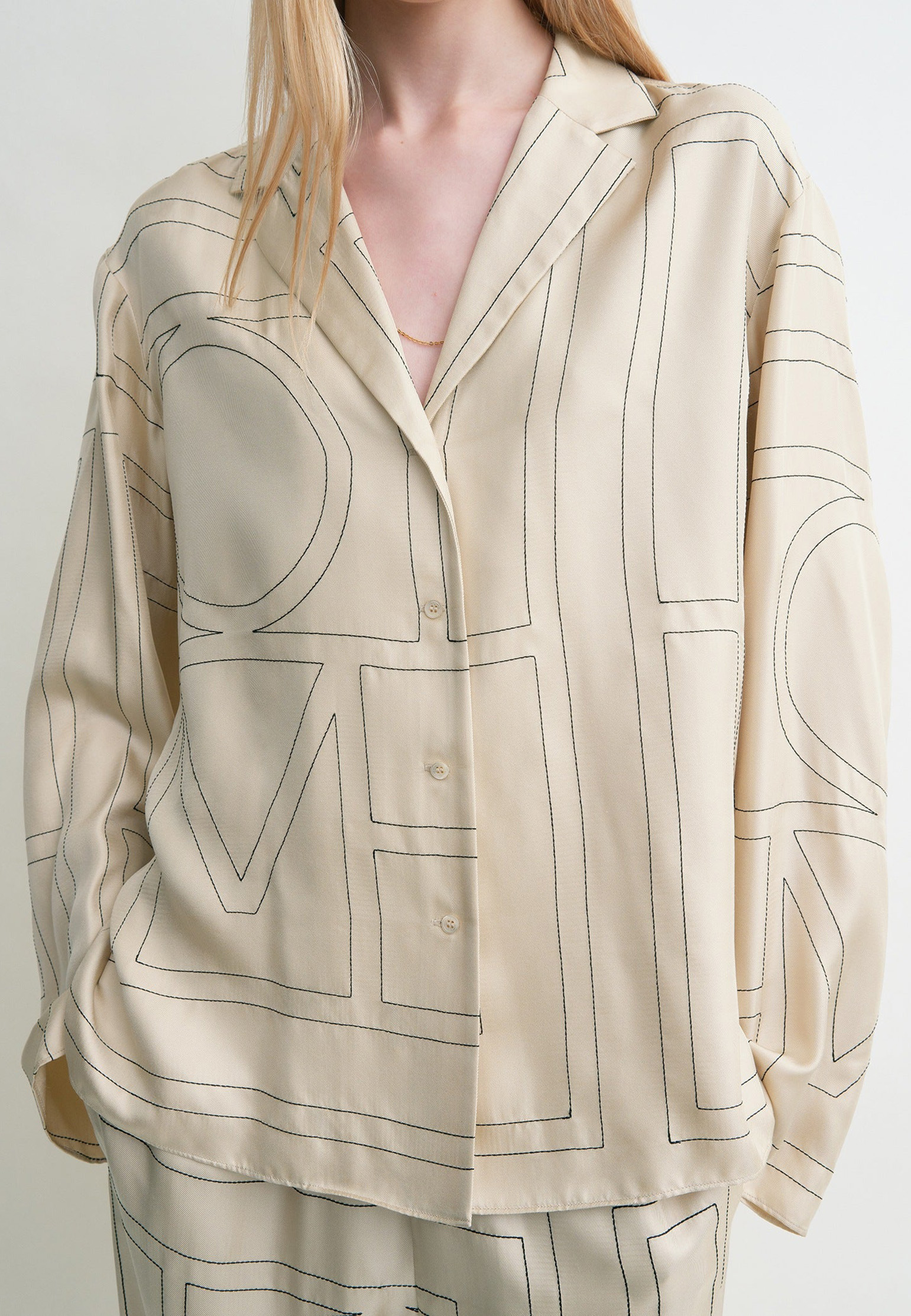 

Рубашка TOTEME, Бежевый, Бежевый