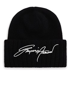 Черная шапка с логотипом EMPORIO ARMANI