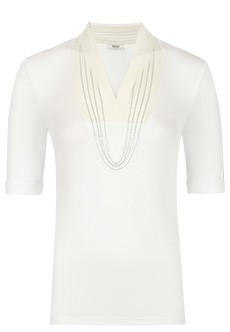 Белая футболка с декором PESERICO