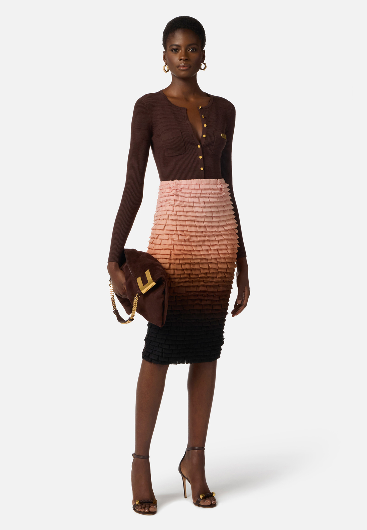 

Кардиган ELISABETTA FRANCHI, Коричневый, Коричневый