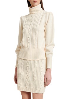 Белый свитер фактурной вязки LUISA SPAGNOLI