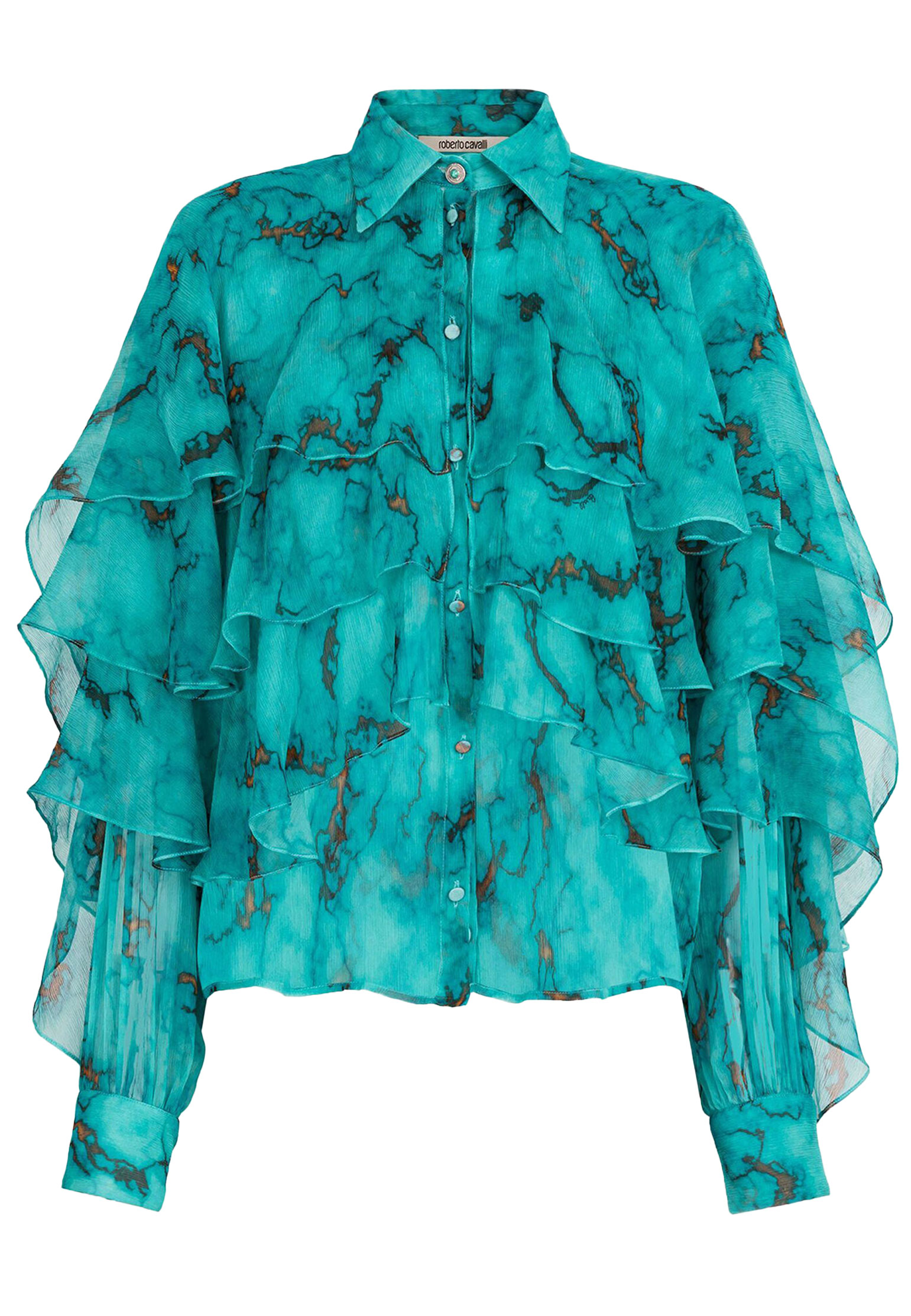 Блуза ROBERTO CAVALLI Голубой, размер 42 164509 - фото 1