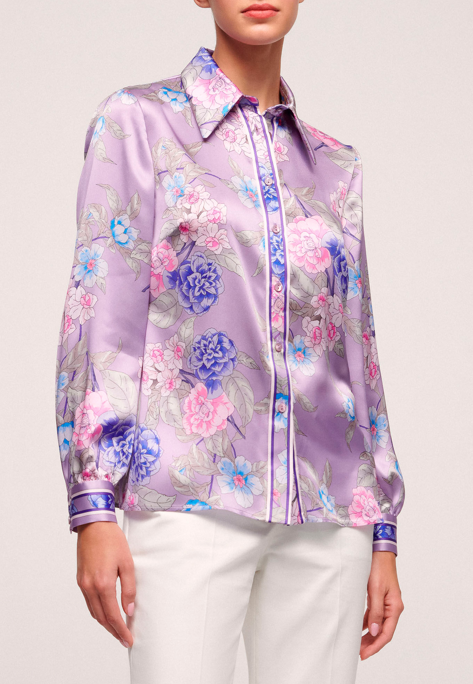 Блуза LUISA SPAGNOLI Фиолетовый, размер L 151142 - фото 1