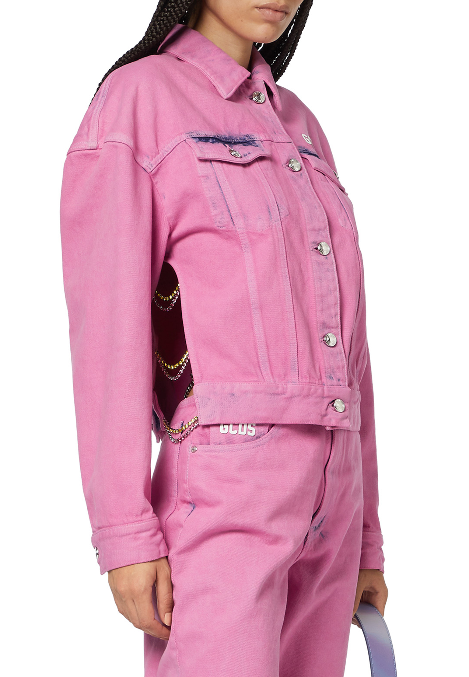 Джинсовая куртка GCDS Розовый, размер S 150965 - фото 1