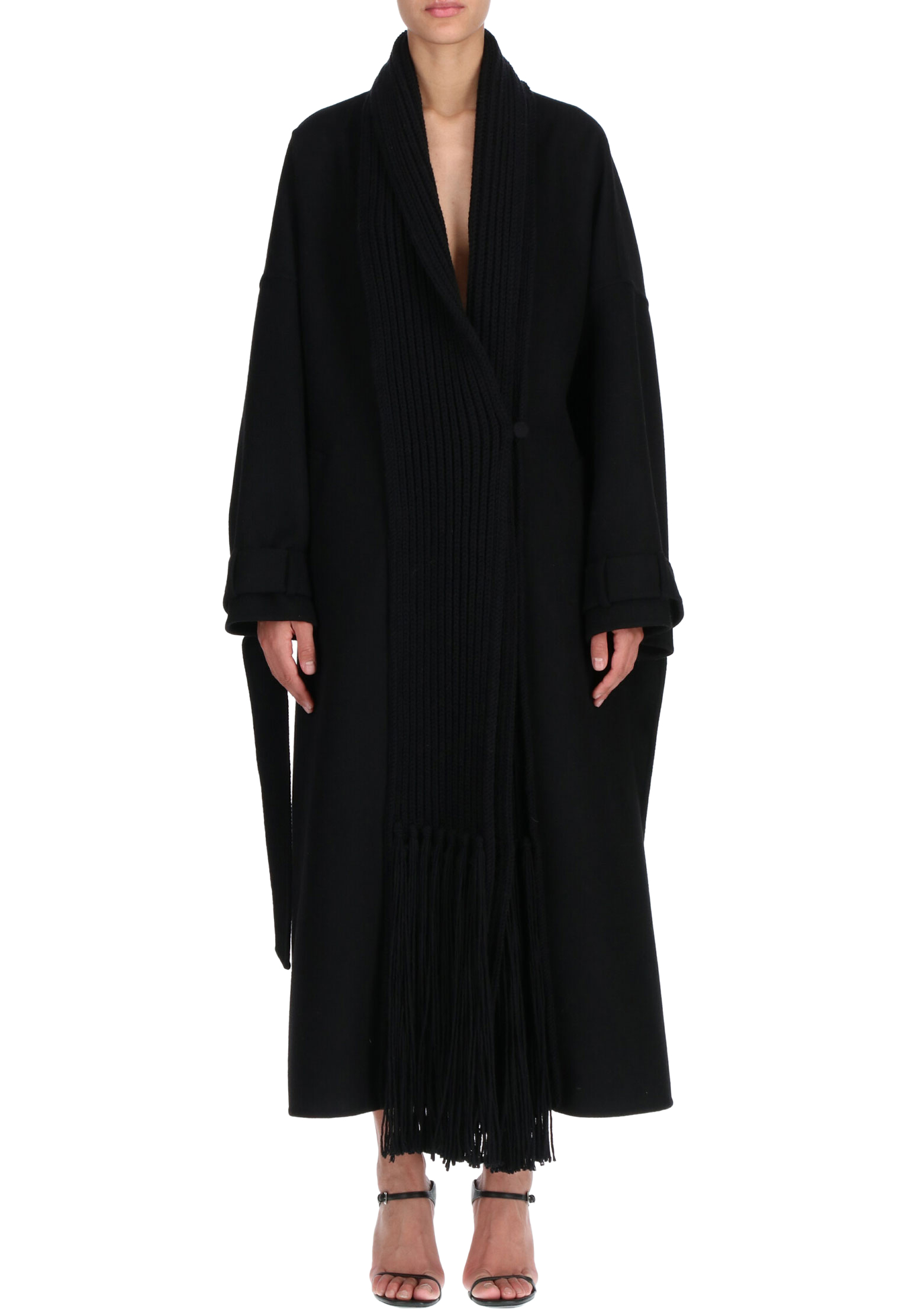 

Пальто ERMANNO SCERVINO, Черный, Черный