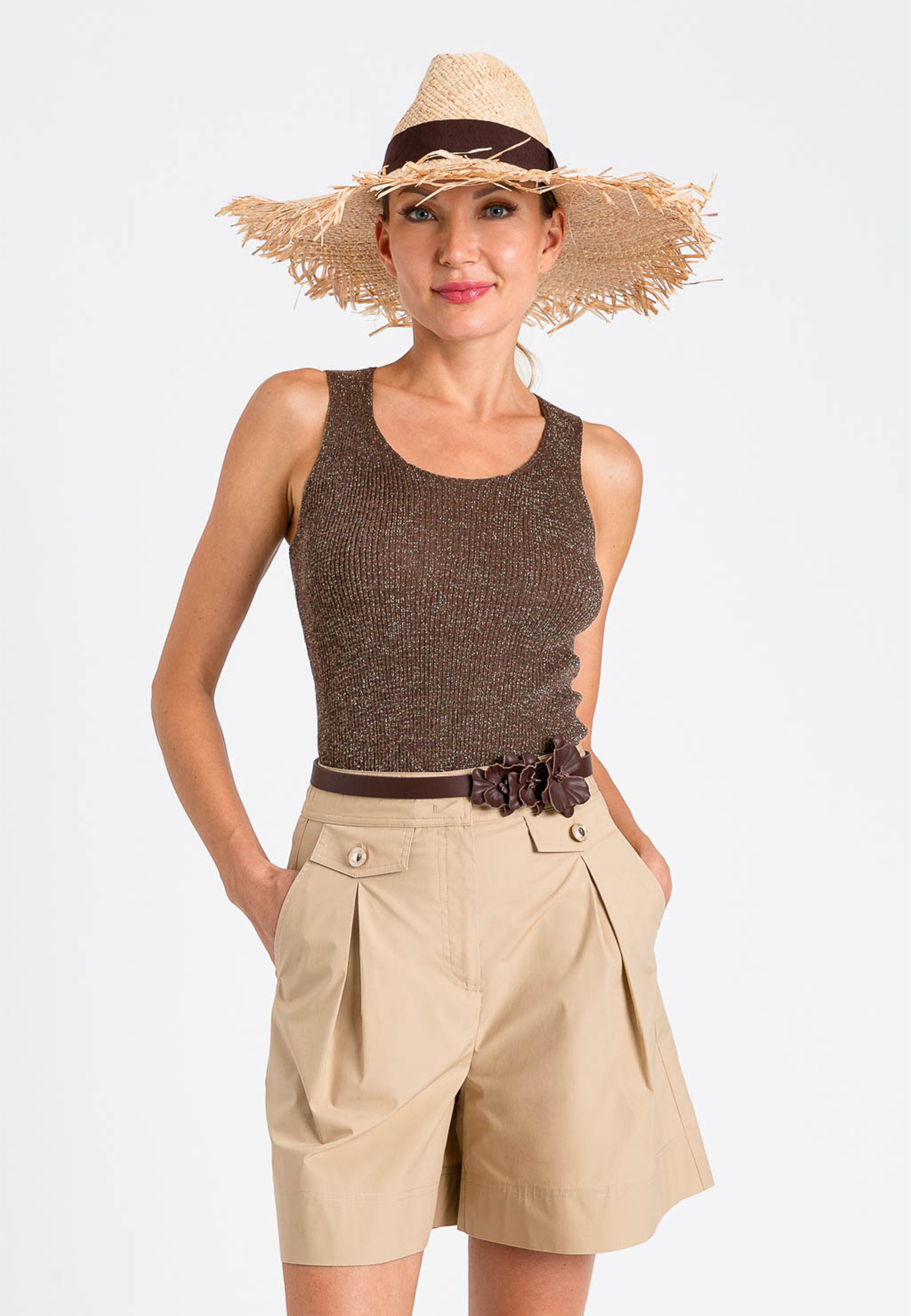 

Шорты TWINSET Milano, Бежевый, Бежевый