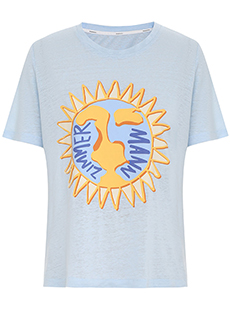 Льняная футболка Tiggy Sun Stamp ZIMMERMANN