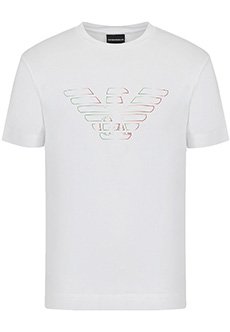 Белая футболка с логотипом EMPORIO ARMANI