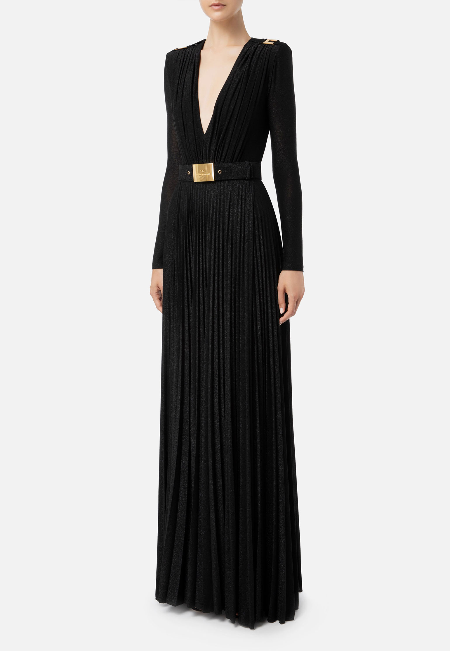 Платье ELISABETTA FRANCHI Черный, размер 42 163371 - фото 1
