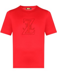 Красная хлопковая футболка с логотипом ZILLI