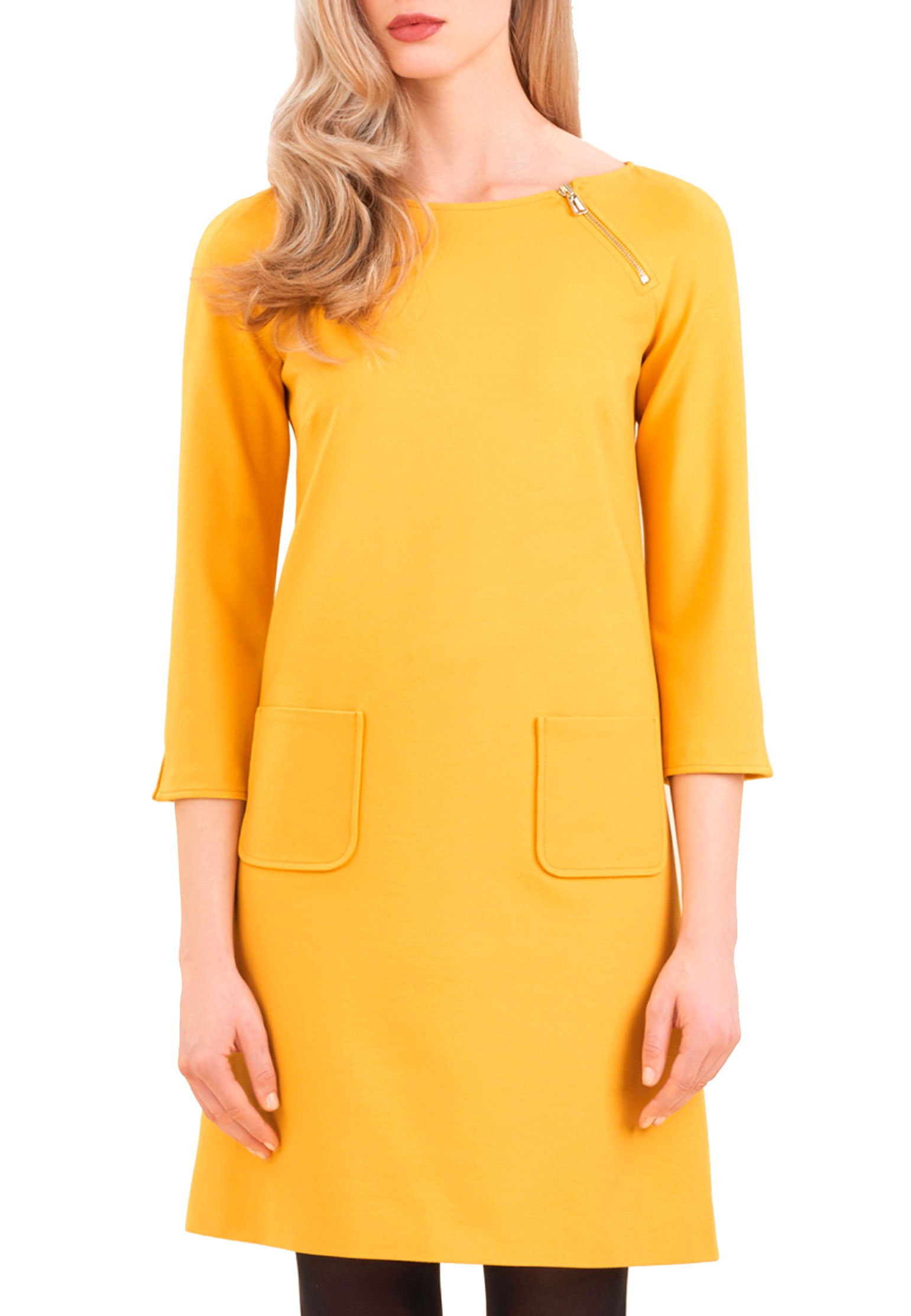 Платье LUISA SPAGNOLI Желтый, размер S 103248 - фото 1
