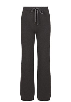 Тёмно-серые брюки из шерсти с добавлением кашемира и шёлка PESERICO