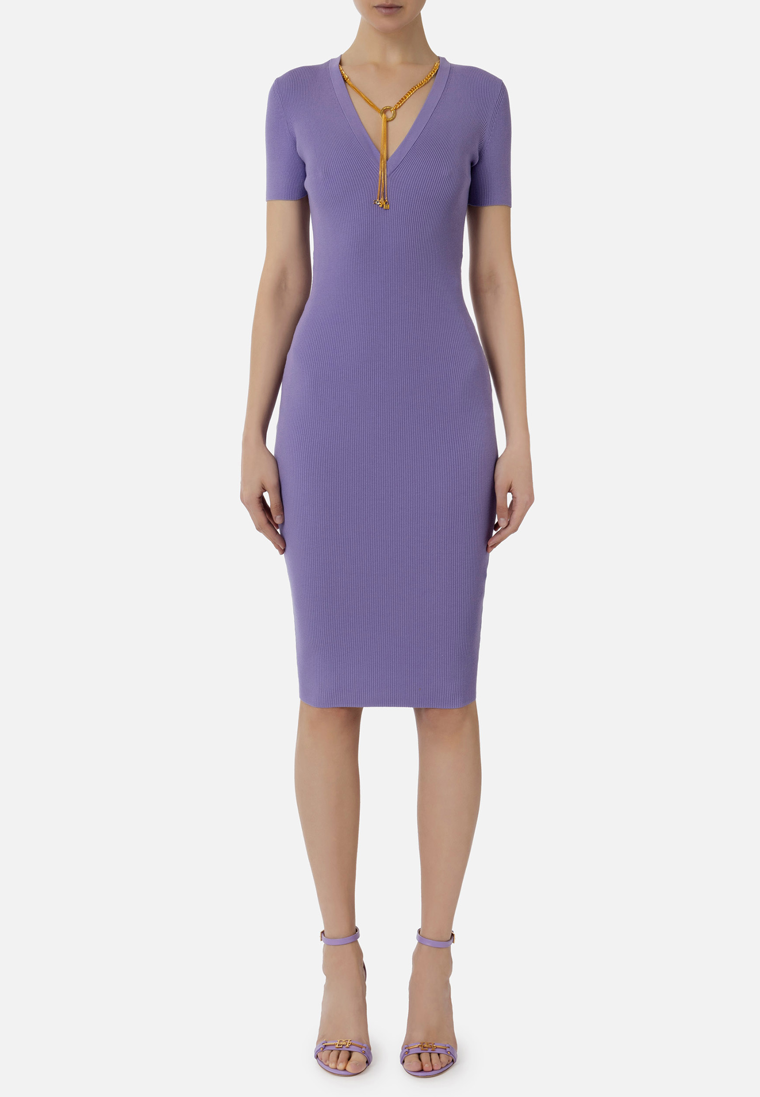 Платье ELISABETTA FRANCHI Фиолетовый, размер 44 179927 - фото 1