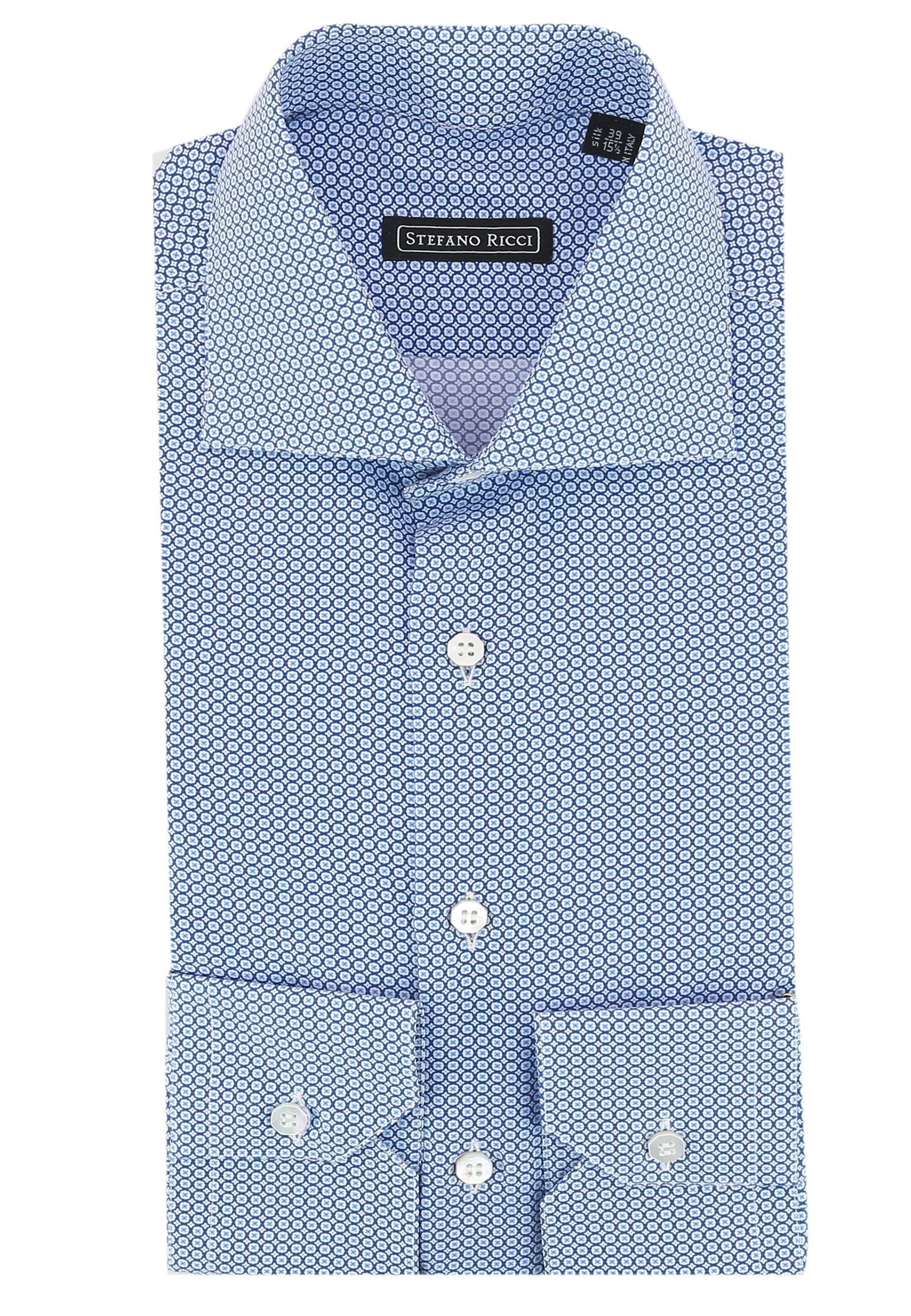 Шелковая рубашка STEFANO RICCI Голубой, размер 39 95615 - фото 1
