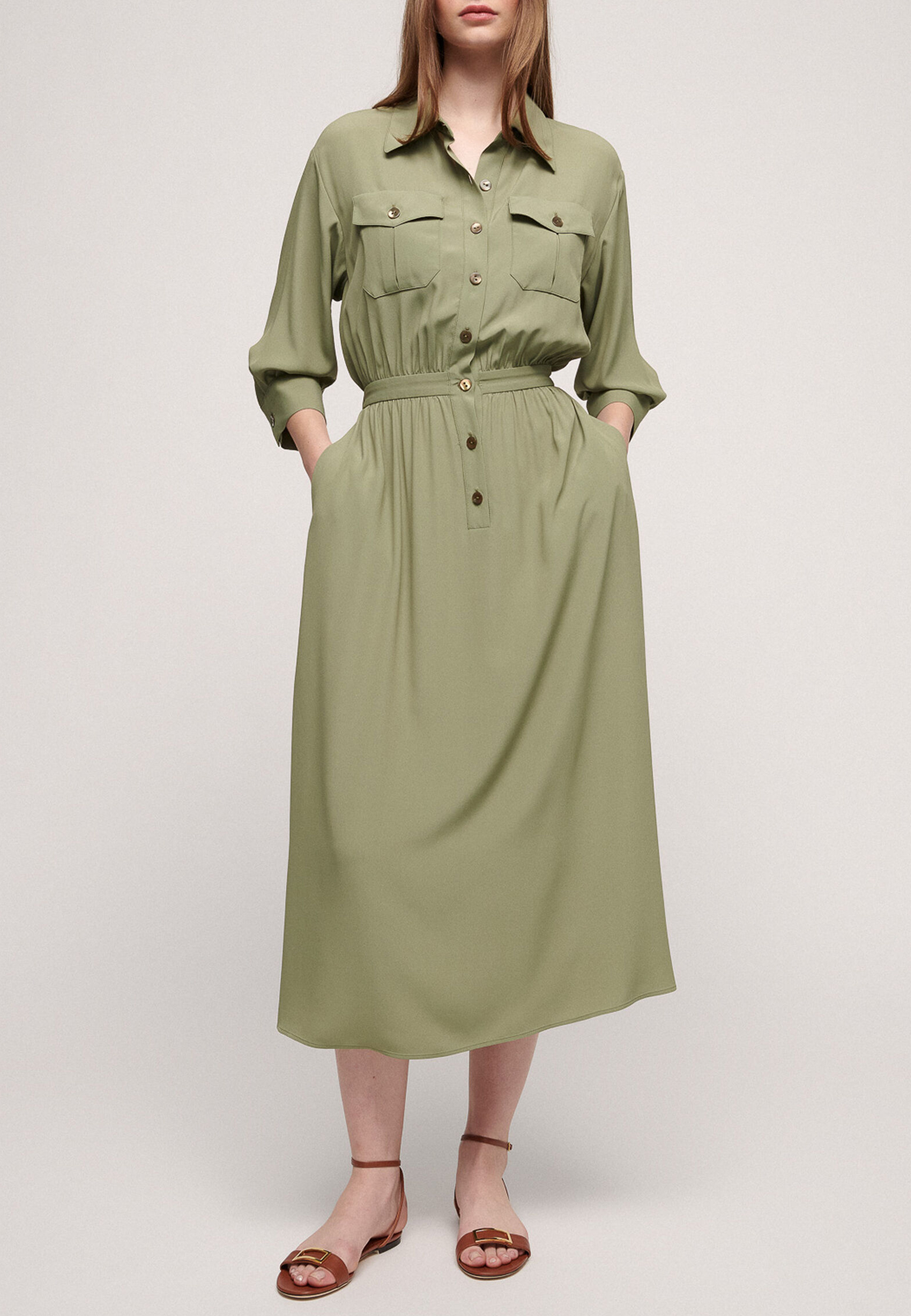 Платье LUISA SPAGNOLI Зеленый, размер M 151454 - фото 1