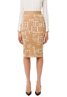 Трикотажная юбка-карандаш с логотипом  ELISABETTA FRANCHI
