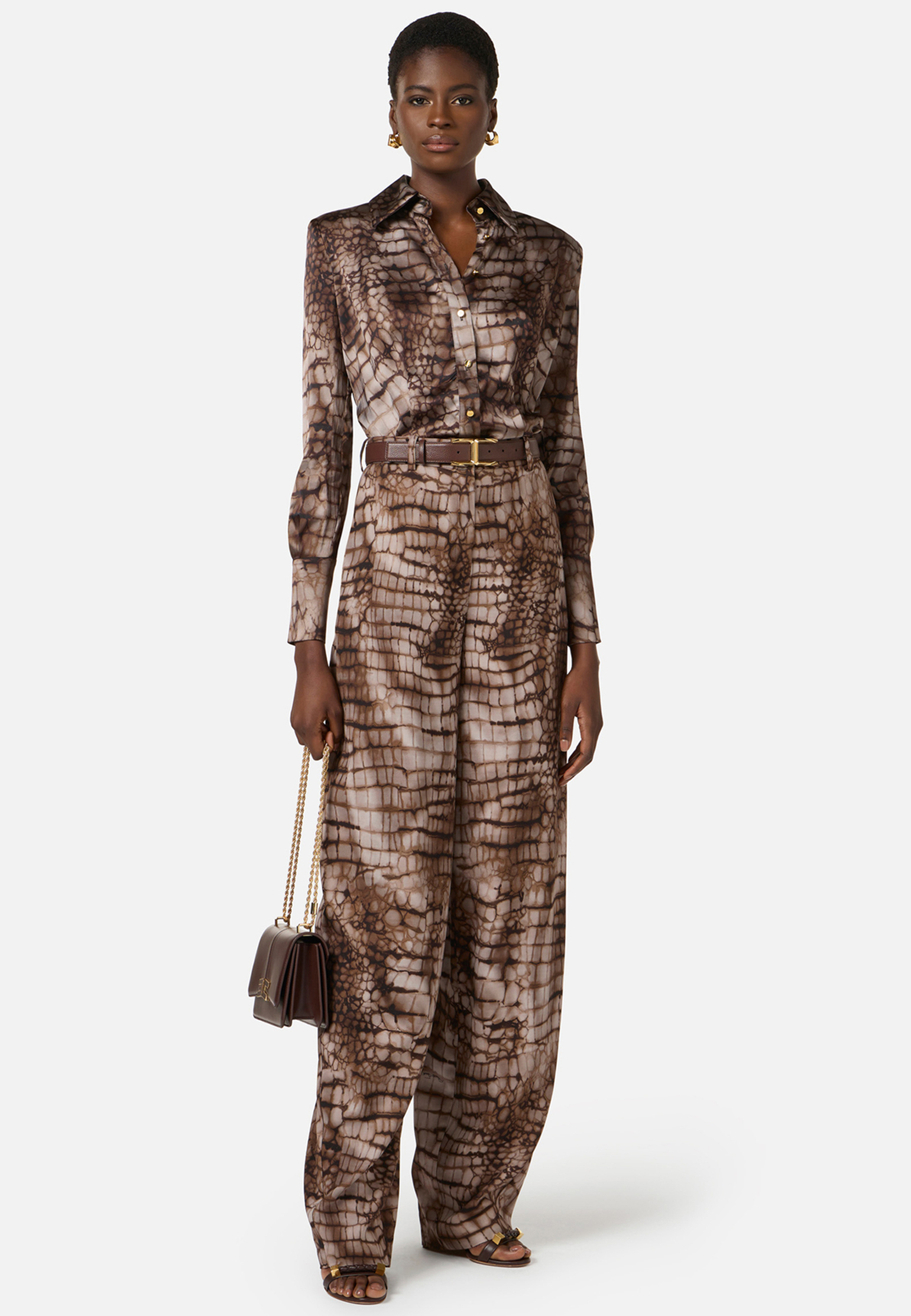 

Рубашка ELISABETTA FRANCHI, Коричневый, Коричневый