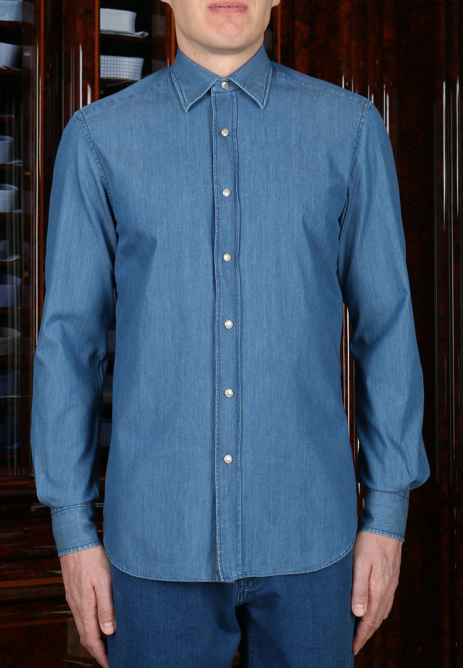 Рубашка STEFANO RICCI Синий, размер 40 116618 - фото 1