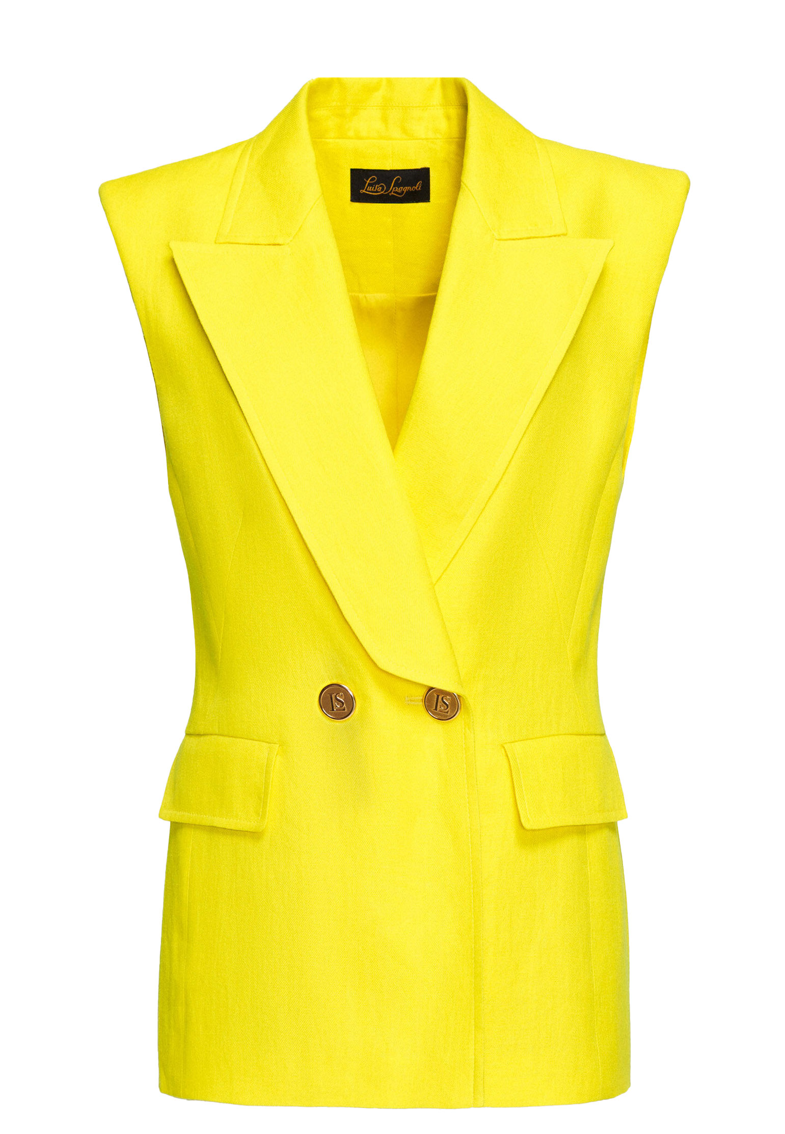 Жилет от костюма LUISA SPAGNOLI Желтый, размер 46
