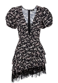 Мини-платье с мелким цветочным принтом ELISABETTA FRANCHI