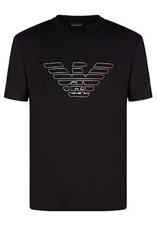 Черная футболка с логотипом EMPORIO ARMANI