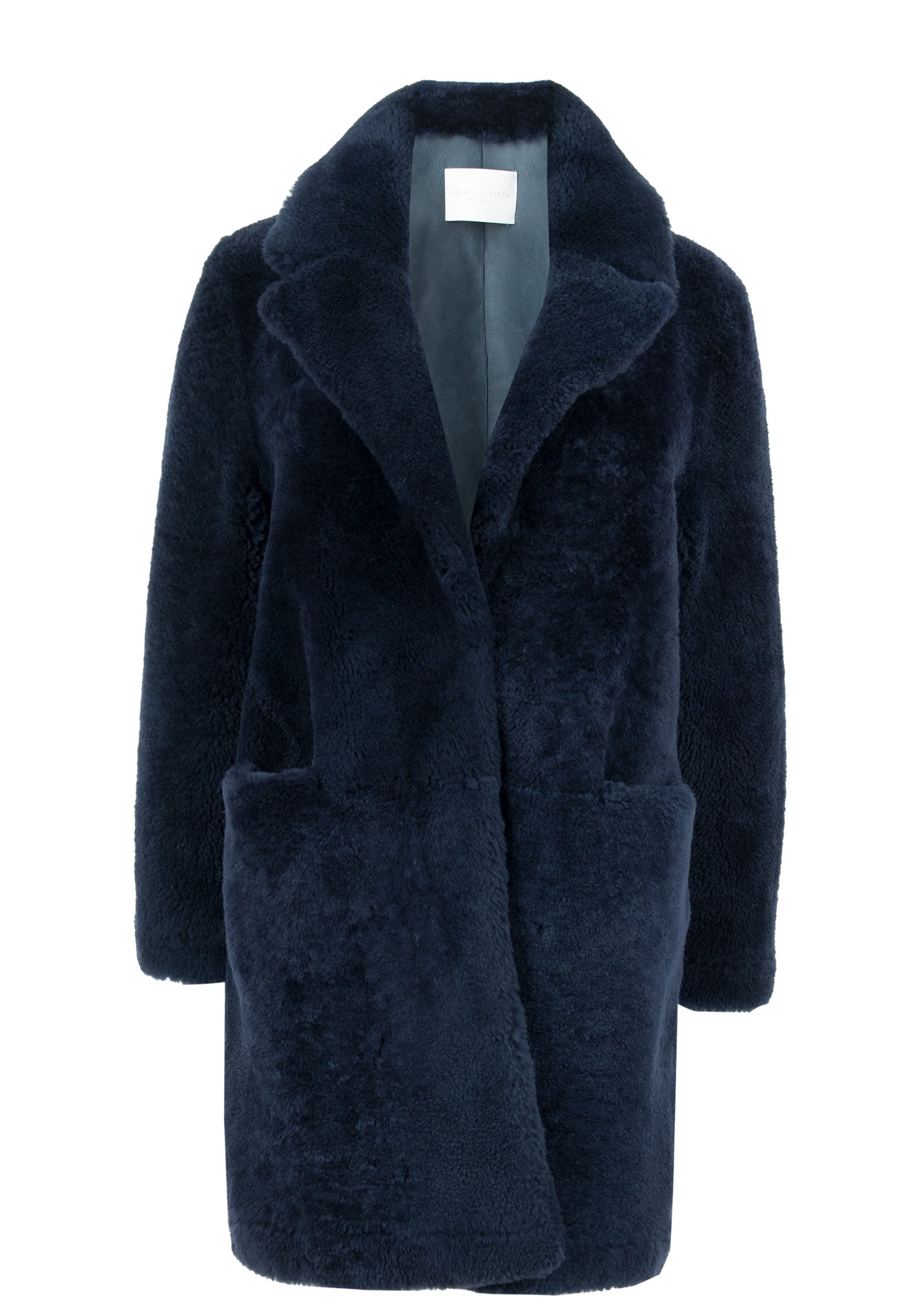 Пальто меховое FABIANA FILIPPI Синий, размер 42