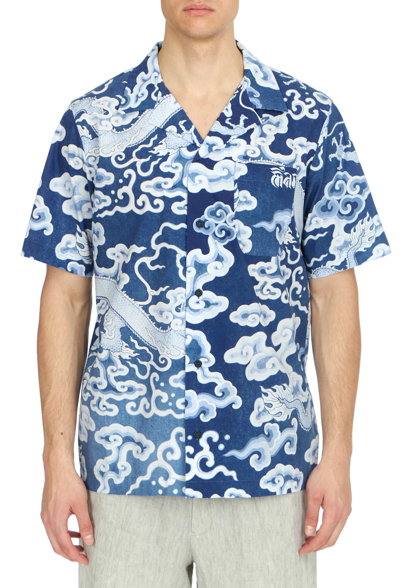 Рубашка MAHARISHI Синий, размер XL 176255 - фото 1