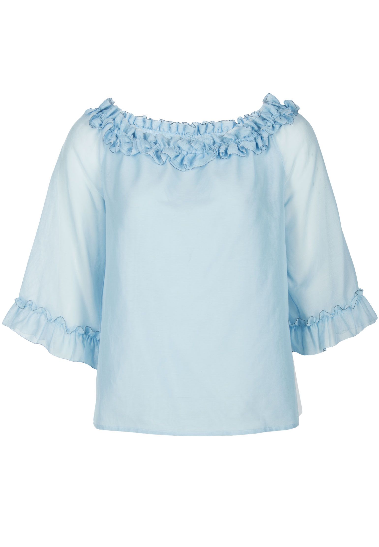 Блуза BLUMARINE Голубой, размер 40 88923 - фото 1