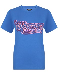 Синяя футболка с принтом ISABEL MARANT