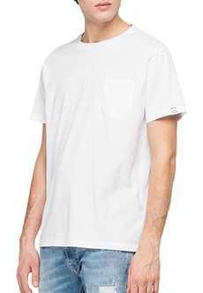 Белая хлопковая футболка REPLAY