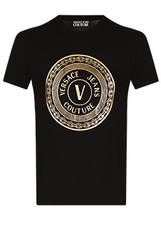 Хлопковая футболка с логотипом VERSACE JEANS COUTURE