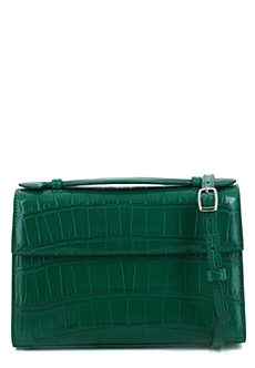 Зеленая сумка кросс-боди из крокодиловой кожи  GIOSA