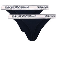 Комплект трусов стрингов с логотипированной полоской EMPORIO ARMANI