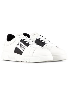 Белые кроссовки с контрастным декором EA EMPORIO ARMANI