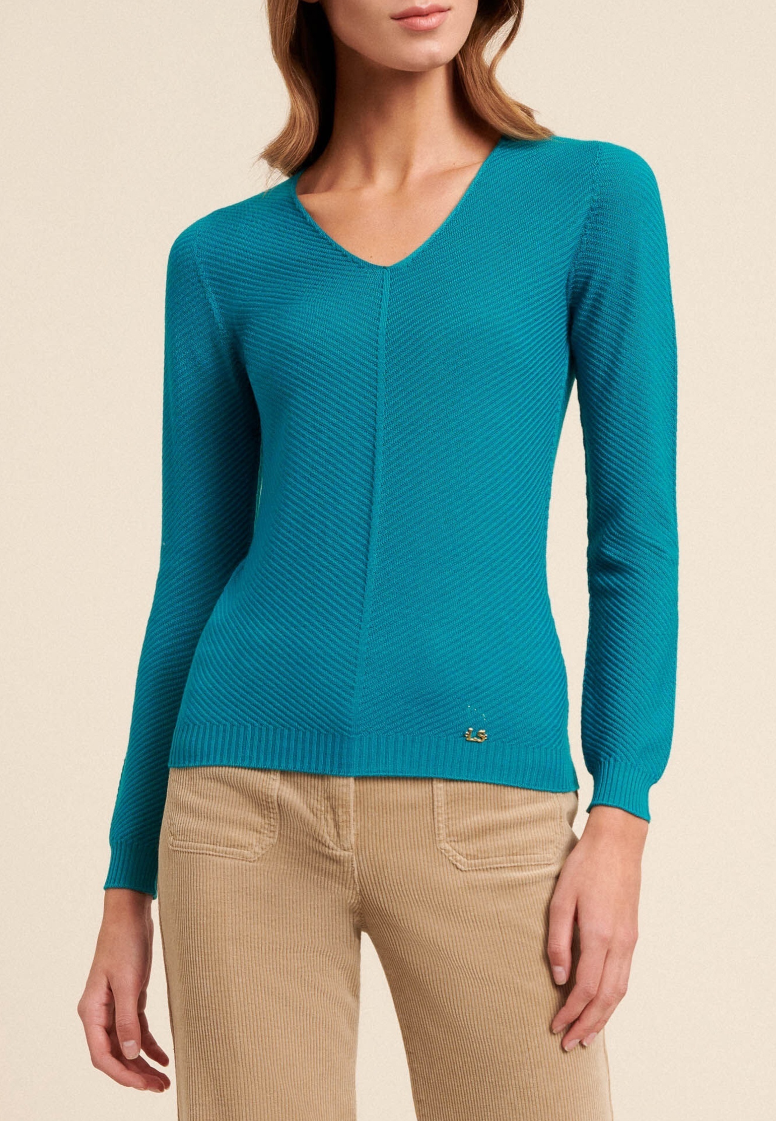 Пуловер LUISA SPAGNOLI Голубой, размер M 146882 - фото 1