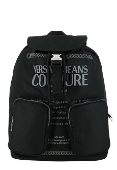 Черный рюкзак с накладными карманами VERSACE JEANS COUTURE