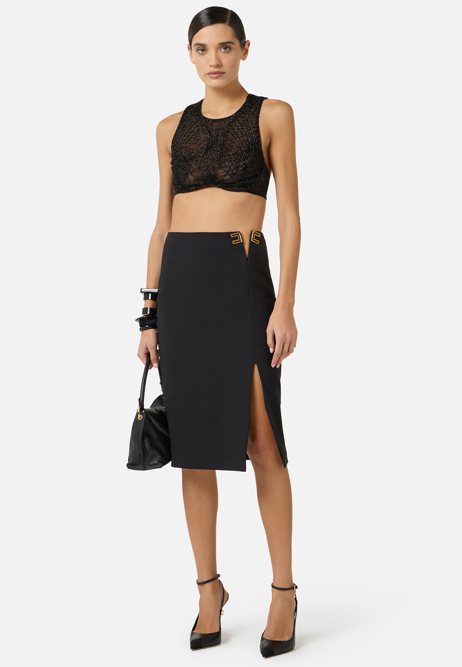 

Юбка ELISABETTA FRANCHI, Черный, Черный