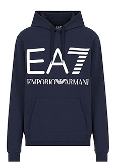 Синяя толстовка с логотипом EA7
