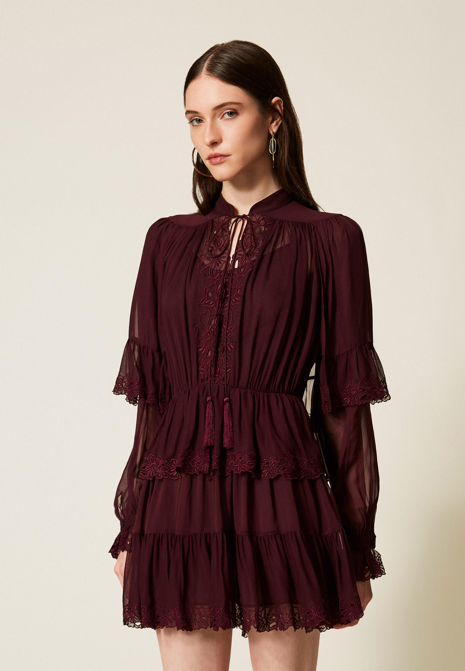 

Платье TWINSET Milano, Бордовый, Бордовый