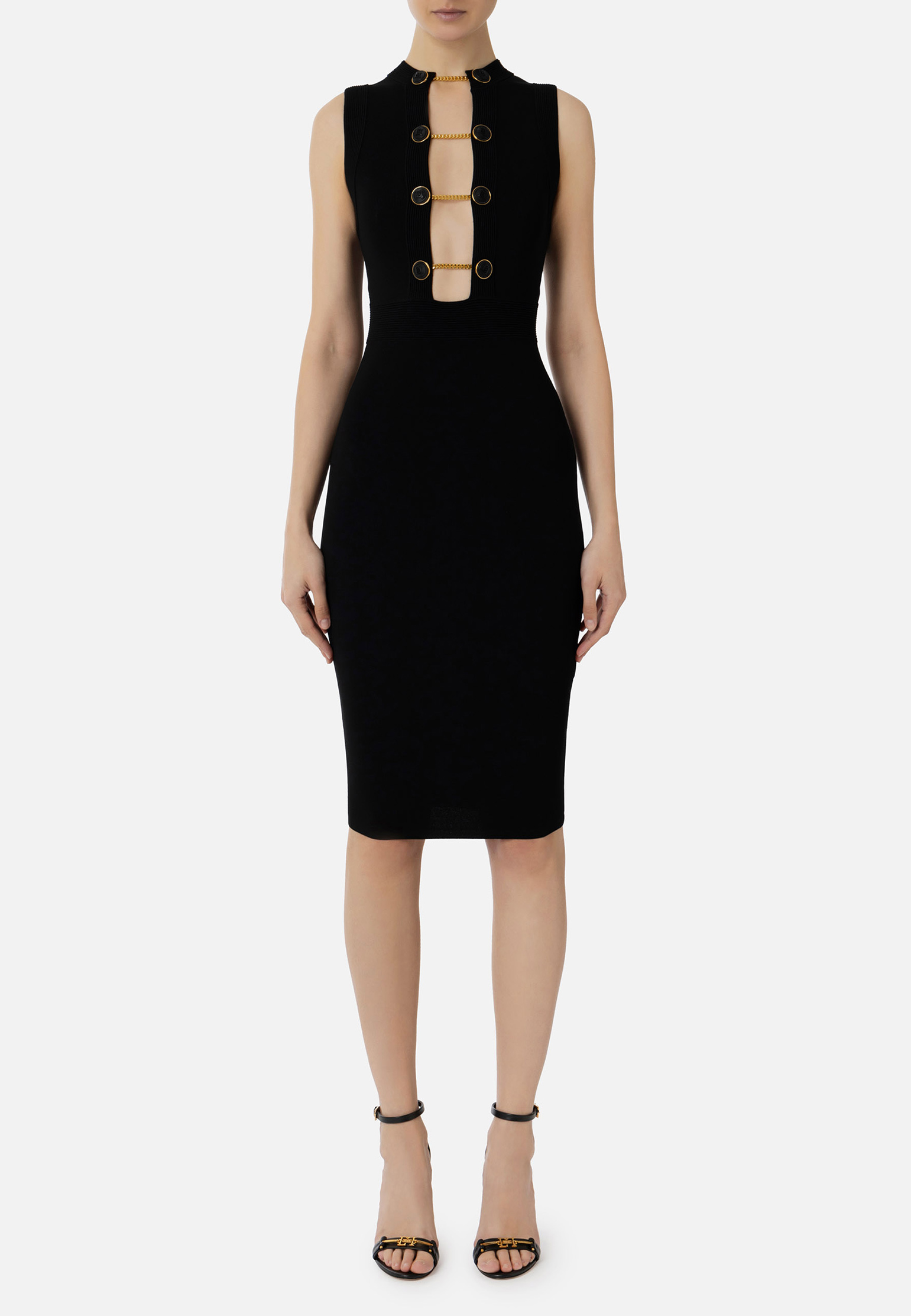 Платье ELISABETTA FRANCHI Черный, размер 42 179925 - фото 1