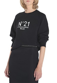 Черный свитшот с принтом No21